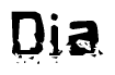 The image contains the word Dia in a stylized font with a static looking effect at the bottom of the words