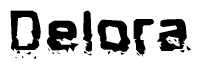 The image contains the word Delora in a stylized font with a static looking effect at the bottom of the words