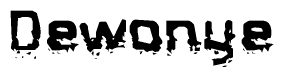 The image contains the word Dewonye in a stylized font with a static looking effect at the bottom of the words