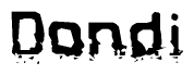 The image contains the word Dondi in a stylized font with a static looking effect at the bottom of the words