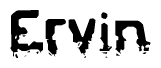 The image contains the word Ervin in a stylized font with a static looking effect at the bottom of the words