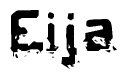 The image contains the word Eija in a stylized font with a static looking effect at the bottom of the words