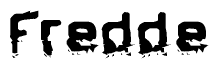 The image contains the word Fredde in a stylized font with a static looking effect at the bottom of the words