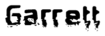 The image contains the word Garrett in a stylized font with a static looking effect at the bottom of the words