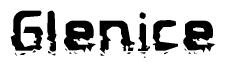 The image contains the word Glenice in a stylized font with a static looking effect at the bottom of the words
