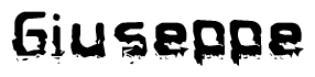 The image contains the word Giuseppe in a stylized font with a static looking effect at the bottom of the words