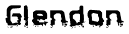 The image contains the word Glendon in a stylized font with a static looking effect at the bottom of the words