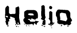 The image contains the word Helio in a stylized font with a static looking effect at the bottom of the words