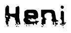 The image contains the word Heni in a stylized font with a static looking effect at the bottom of the words