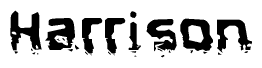 The image contains the word Harrison in a stylized font with a static looking effect at the bottom of the words