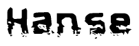 The image contains the word Hanse in a stylized font with a static looking effect at the bottom of the words
