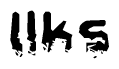 This nametag says Ilks, and has a static looking effect at the bottom of the words. The words are in a stylized font.