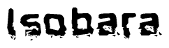 The image contains the word Isobara in a stylized font with a static looking effect at the bottom of the words