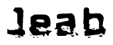 The image contains the word Jeab in a stylized font with a static looking effect at the bottom of the words