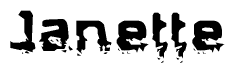 The image contains the word Janette in a stylized font with a static looking effect at the bottom of the words