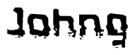 The image contains the word Johng in a stylized font with a static looking effect at the bottom of the words