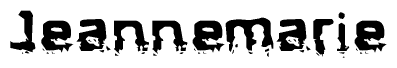 The image contains the word Jeannemarie in a stylized font with a static looking effect at the bottom of the words