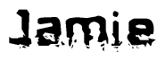 The image contains the word Jamie in a stylized font with a static looking effect at the bottom of the words