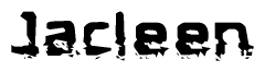 The image contains the word Jacleen in a stylized font with a static looking effect at the bottom of the words