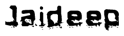   The image contains the word Jaideep in a stylized font with a static looking effect at the bottom of the words 