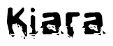 The image contains the word Kiara in a stylized font with a static looking effect at the bottom of the words