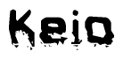 The image contains the word Keio in a stylized font with a static looking effect at the bottom of the words