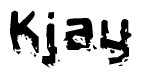 The image contains the word Kjay in a stylized font with a static looking effect at the bottom of the words