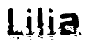 The image contains the word Lilia in a stylized font with a static looking effect at the bottom of the words