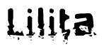 The image contains the word Lilita in a stylized font with a static looking effect at the bottom of the words