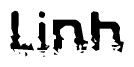 The image contains the word Linh in a stylized font with a static looking effect at the bottom of the words