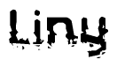 The image contains the word Liny in a stylized font with a static looking effect at the bottom of the words