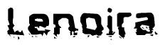The image contains the word Lenoira in a stylized font with a static looking effect at the bottom of the words