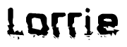 The image contains the word Lorrie in a stylized font with a static looking effect at the bottom of the words