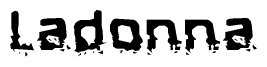 The image contains the word Ladonna in a stylized font with a static looking effect at the bottom of the words