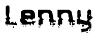 The image contains the word Lenny in a stylized font with a static looking effect at the bottom of the words