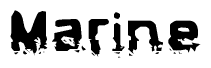 The image contains the word Marine in a stylized font with a static looking effect at the bottom of the words