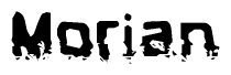 The image contains the word Morian in a stylized font with a static looking effect at the bottom of the words