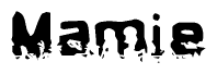 The image contains the word Mamie in a stylized font with a static looking effect at the bottom of the words