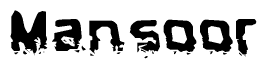   The image contains the word Mansoor in a stylized font with a static looking effect at the bottom of the words 