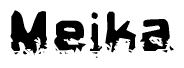 The image contains the word Meika in a stylized font with a static looking effect at the bottom of the words