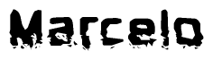 The image contains the word Marcelo in a stylized font with a static looking effect at the bottom of the words