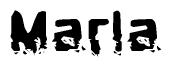 The image contains the word Marla in a stylized font with a static looking effect at the bottom of the words