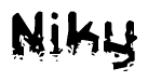 The image contains the word Niky in a stylized font with a static looking effect at the bottom of the words