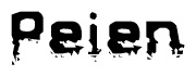 The image contains the word Peien in a stylized font with a static looking effect at the bottom of the words