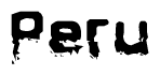 The image contains the word Peru in a stylized font with a static looking effect at the bottom of the words
