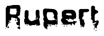The image contains the word Rupert in a stylized font with a static looking effect at the bottom of the words