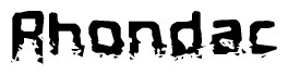 The image contains the word Rhondac in a stylized font with a static looking effect at the bottom of the words