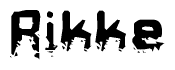 The image contains the word Rikke in a stylized font with a static looking effect at the bottom of the words