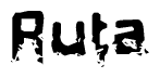 The image contains the word Ruta in a stylized font with a static looking effect at the bottom of the words