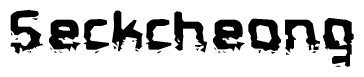 The image contains the word Seckcheong in a stylized font with a static looking effect at the bottom of the words